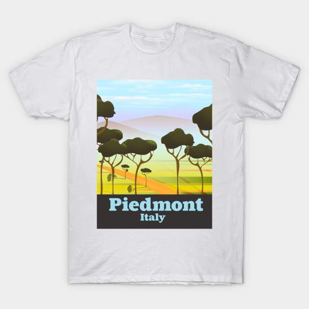 Piedmont Italy travel poster T-Shirt by nickemporium1